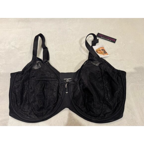 Curvy Couture 40H Bra Black Luxe Lace Underwire Unlined Full Coverage 1299 - Picture 4 of 6